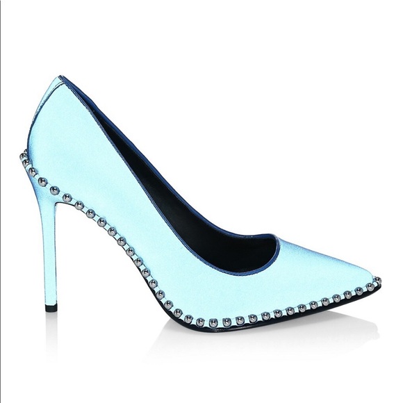 Authentic Alexander Wang Rie Reflective Studded Stiletto Pumps Size 8 - Picture 5 of 13